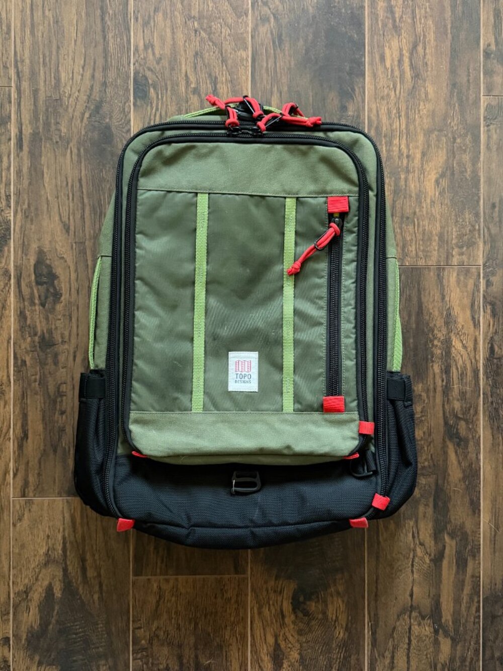 Topo Designs Travel Bag Backpack Carry On Olive Green Black